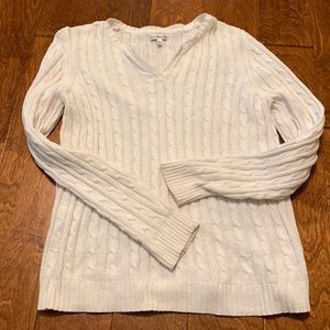 White Cable Sweater